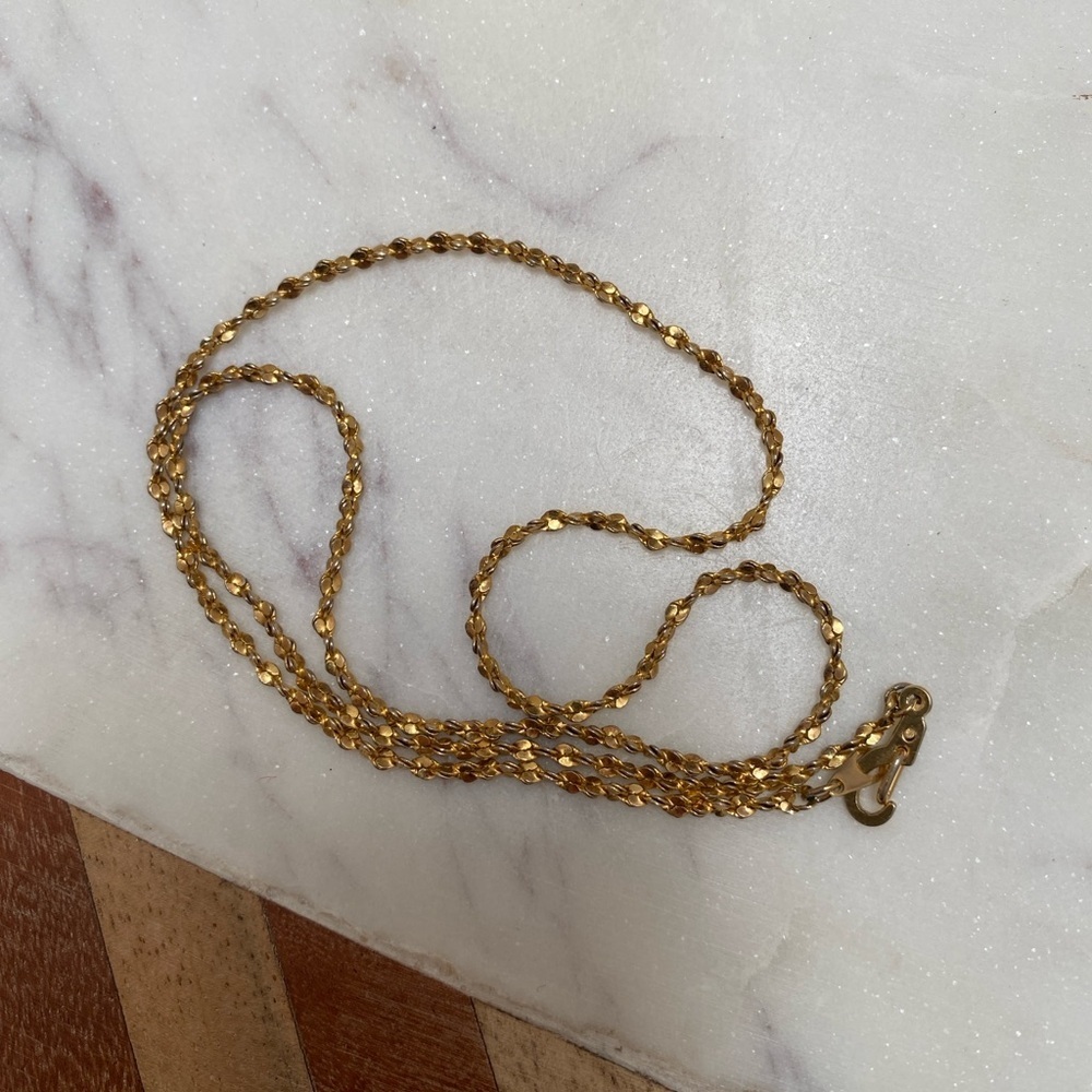 Vintage - Dainty Goldtone Faceted Chain Necklace
